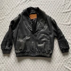 Vintage Leather Bomber Jacket